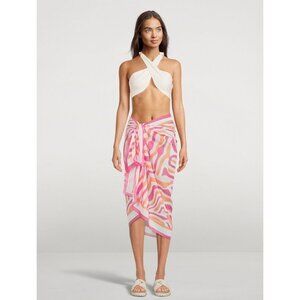 NWOT SOLID & STRIPED Pink Abstract Zebra Print Pareo Sarong Cover-Up, One Size